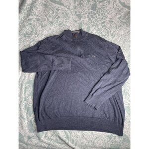 Vineyard Vines Sweater Shep & Ian 1/4‎ Zip Blue Mens Large Pullover Shirt Golf
